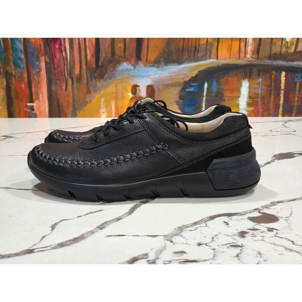 Ecco Cross X Black Casual Pebbled Leather Size 9.5 US, 43 EU Men's - Picture 3 of 9